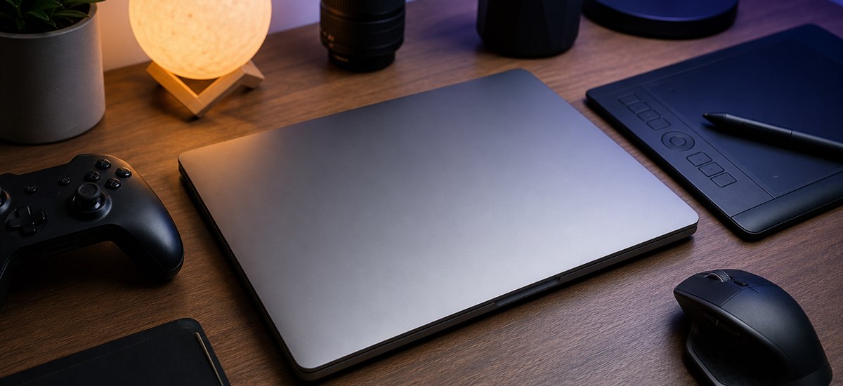 Desk setup suggesting diverse productivity applications