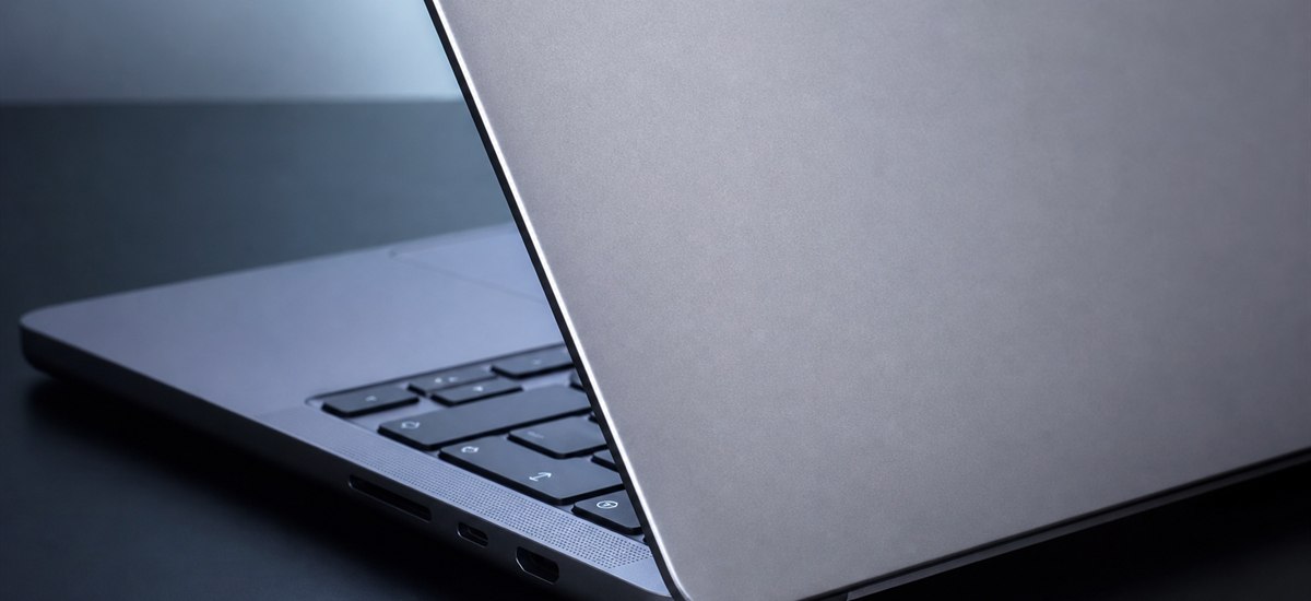 Close-up of Apple silicon Mac laptop
